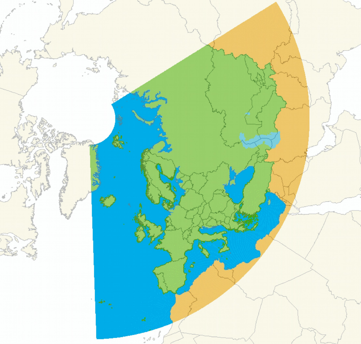 EMEP grid and deposition data coverage